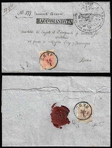 1854 - 15 cent. rosso vermiglio e, ... 