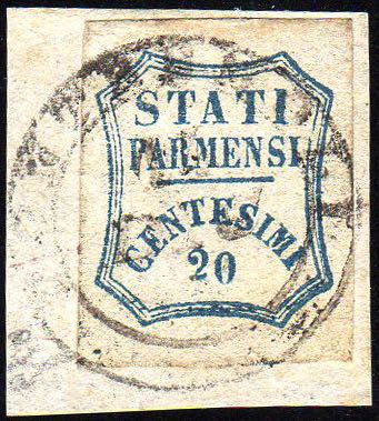 1859 - 20 cent. azzurro, 0 ... 