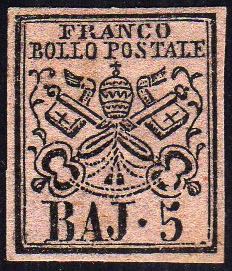 1852 - 5 baj rosa chiaro (6), ... 