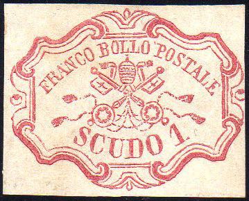 1852 - 1 scudo rosa carminio (11), ... 