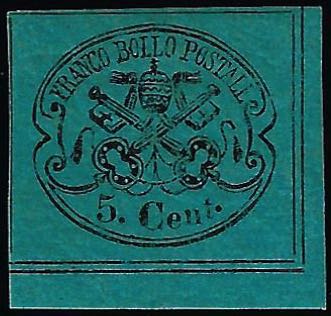1867 - 5 cent. azzurro verdastro, ... 