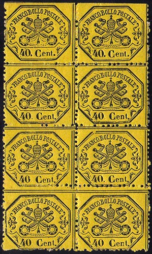 1868 - 40 cent. giallo arancio, ... 