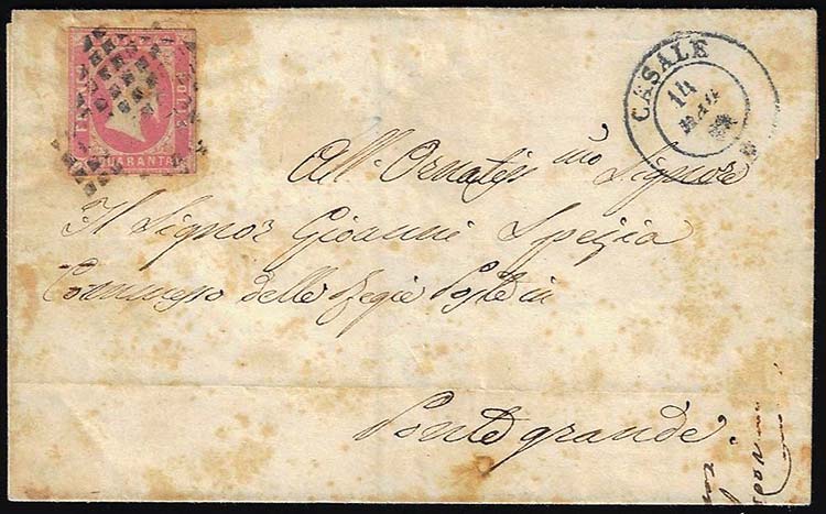 1852 - 40 cent. rosa (3), ... 
