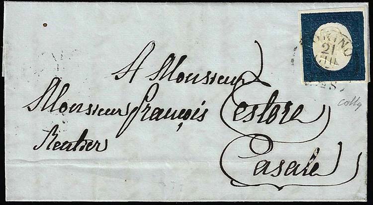 1855 - 20 cent. azzurro (8), ... 