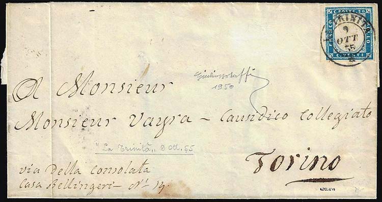 1855 - 20 cent. cobalto latteo ... 