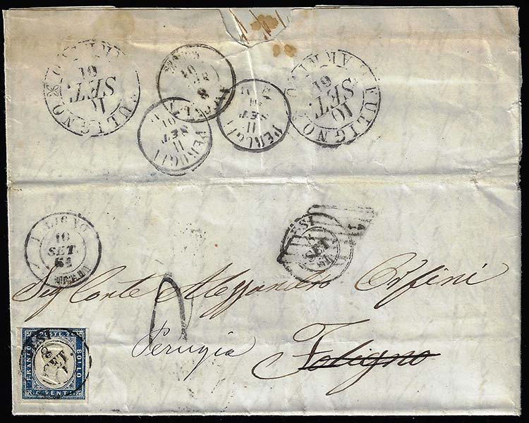 1861 - 20 cent. azzurro oltremare ... 