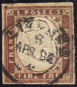 1861 - 3 lire rame vivo (18A), ... 