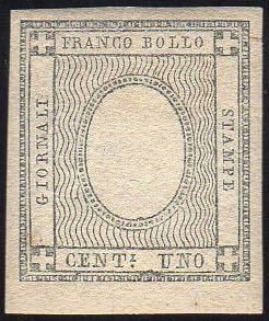 1861- 1 cent. grigio nero, senza ... 