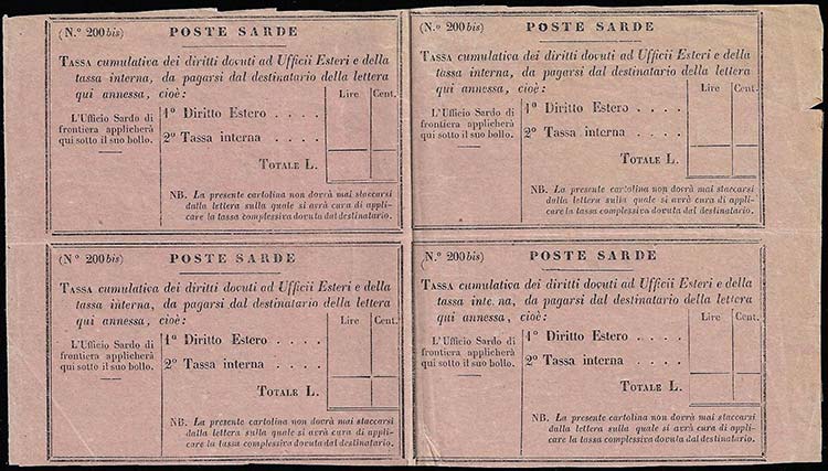 SEGNATASSE 1859 - Segnatasse Poste ... 