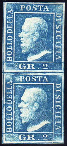 1859 - 2 grana azzurro, II tavola, ... 