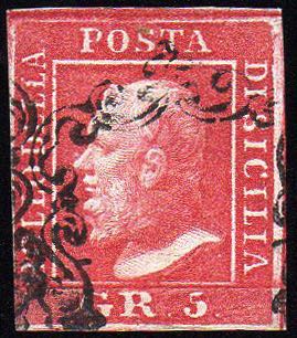 1859 - 5 grana rosa carminio, I ... 