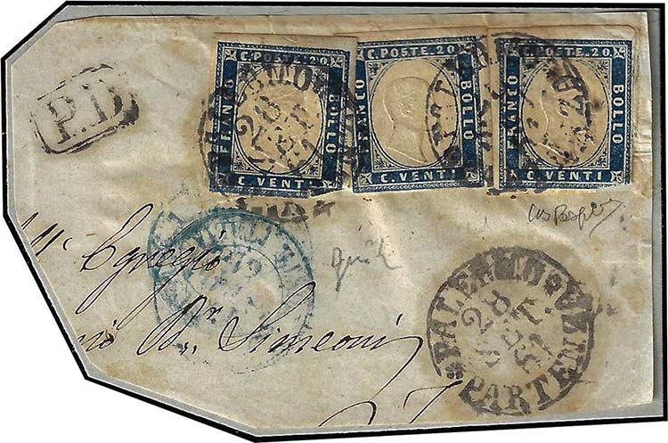 1861 - 20 cent. celeste grigio di ... 
