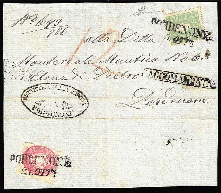 1863 - 3 soldi verde giallo e, al ... 