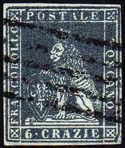 1851 - 6 cr. ardesia su grigio ... 