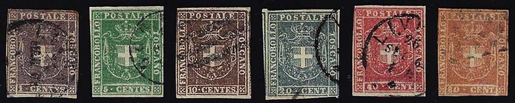 1860 - Serie completa dall1 cent. ... 