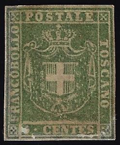 1860 - 5 cent. verde (18), nuovo, ... 