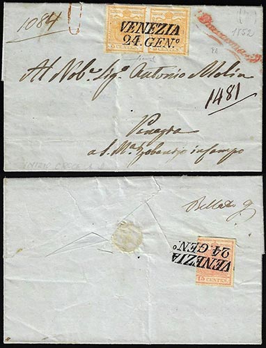 1852 - 5 cent. giallo ocra, ... 