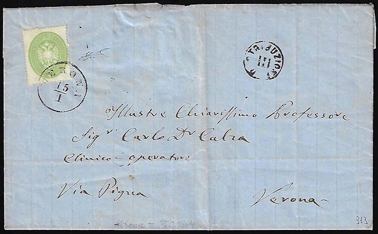 1864 - 3 soldi verde, dent. 14 ... 