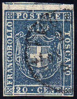 1860 - 20 cent. azzurro (20), ... 
