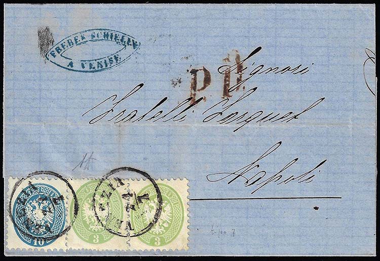 1864 - 3 soldi verde, dent. 14, in ... 