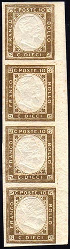 1861 - 10 cent. terra dombra, non ... 