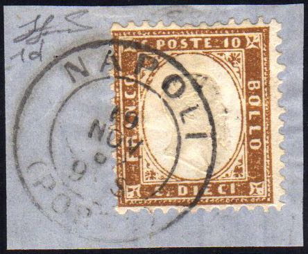 1862 - 10 cent. bruno scuro (1d), ... 
