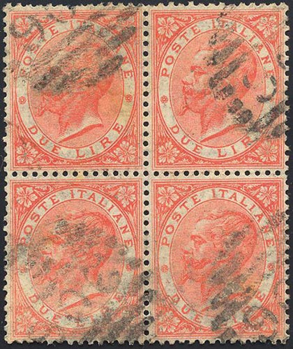 1863 - 2 lire De La Rue, tiratura ... 