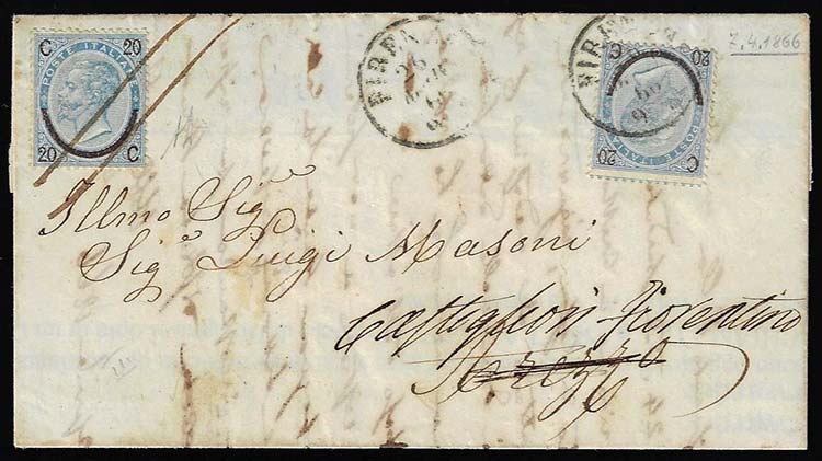 1866 - 20 cent. su 15 cent. Ferro ... 