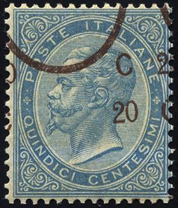 1865 - 20 cent. su 15 cent. Ferro ... 