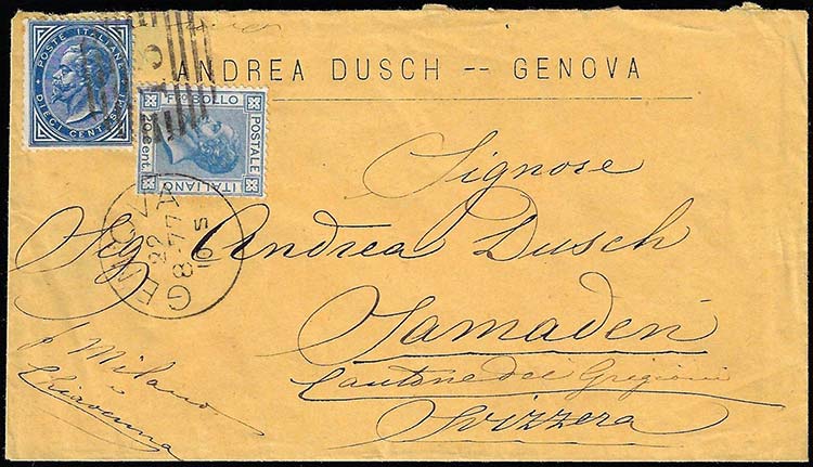 1877 - 20 cent. azzurro, tiratura ... 