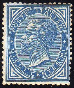 1877 - 10 cent. azzurro (27), ... 
