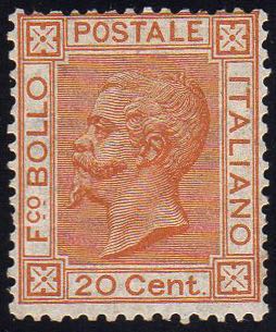 1877 - 20 cent. ocra arancio (28), ... 