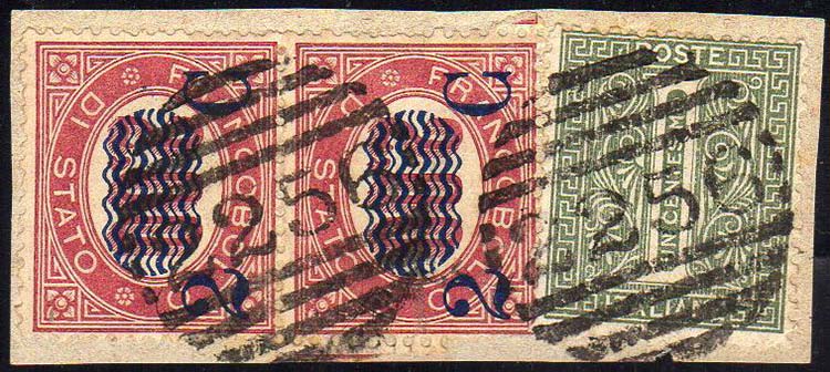 1878 - 2 cent. su 2 lire Servizio ... 