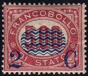 1878 - 2 cent. su 5 lire Servizio ... 