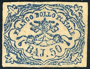 1864 - 50 baj azzurro oltremare ... 