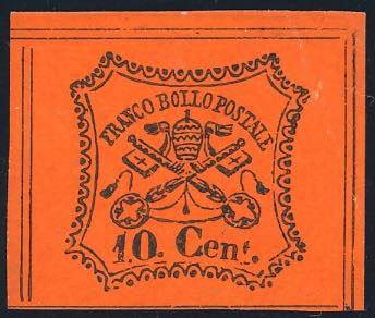 1867 - 10 cent. vermiglio arancio ... 