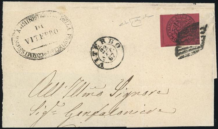 1867 - 20 cent. rosso bruno (18), ... 