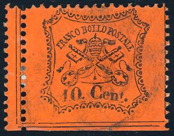 1868 - 10 cent. vermiglio arancio ... 