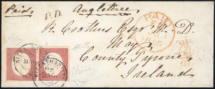 1855 - 40 cent. rosso mattone (9), ... 