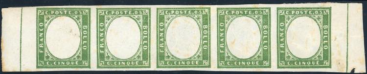 1863 - 5 cent. verde (13Ea), ... 