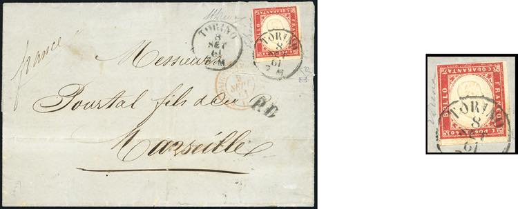 1861 - 40 cent. rosso vermiglio, ... 