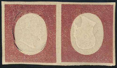 1854 - 5 cent. rosso mattone, ... 