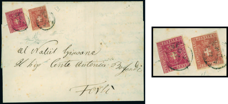 1861 - 40 cent. carminio e 80 cent ... 