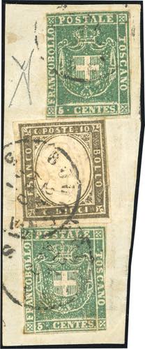 1861 - 5 cent. verde, due ... 