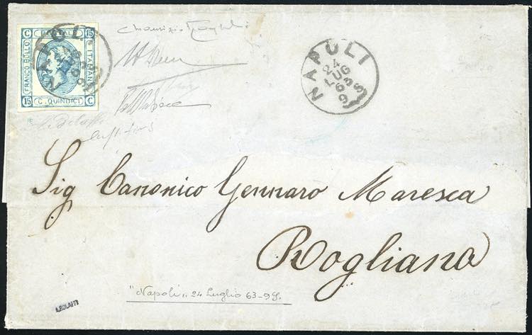 1863 - 15 cent. Litografico, falso ... 