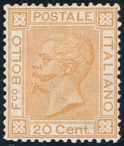 1877 - 20 cent. ocra arancio (28), ... 