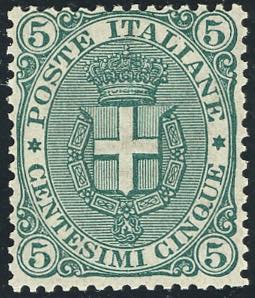 1891 - 5 cent. Stemma, fondo ... 