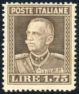 1929 - 1,75 lire bruno, dent. 13 ... 