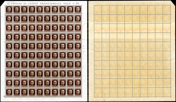 1929 - 30 cent. Imperiale, foglio ... 