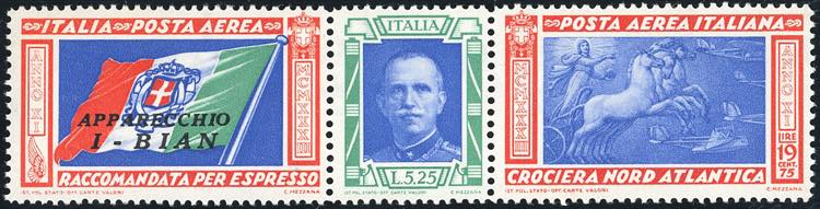 1933 - 5,25 + 19,75 lire trittico ... 
